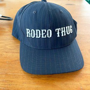 Rodeo Thug Black White Pinstripe Mens Hat Small Medium